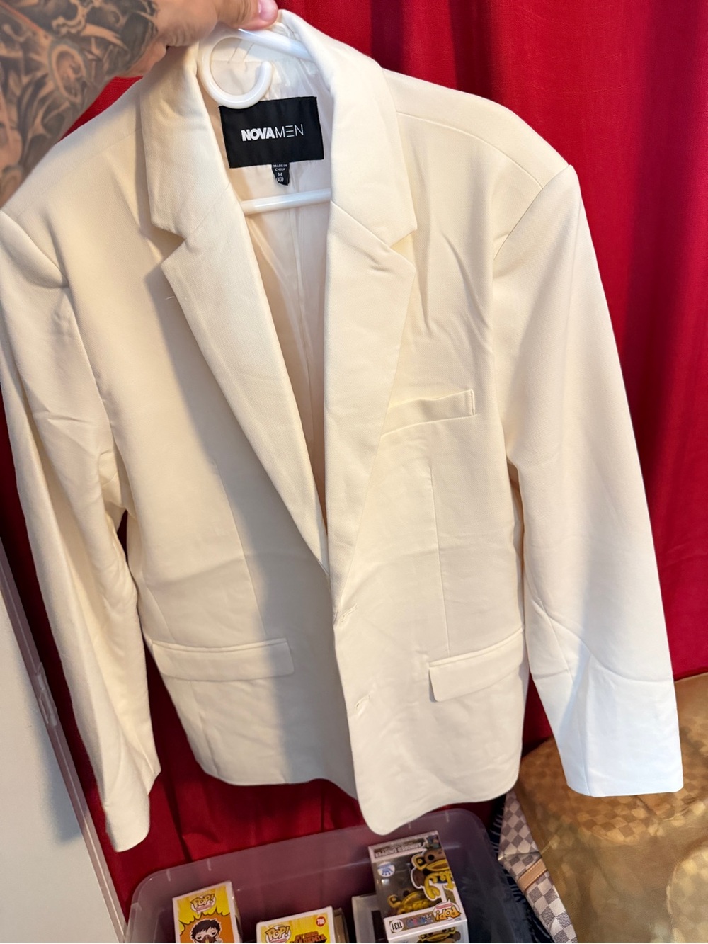Fashion Nova Men Cream/Off-White Blazer